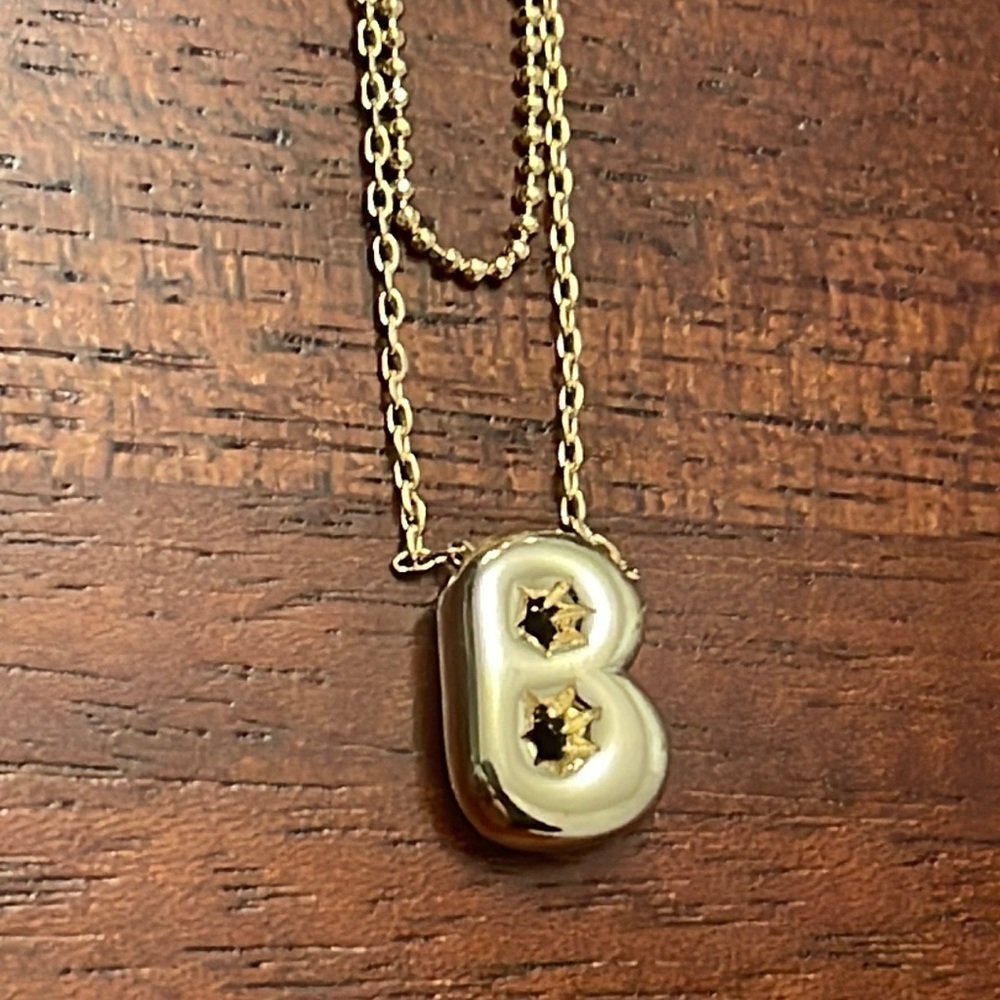 A new day necklace B initial jewelry Believe in Yourself 14K dipped necklace new